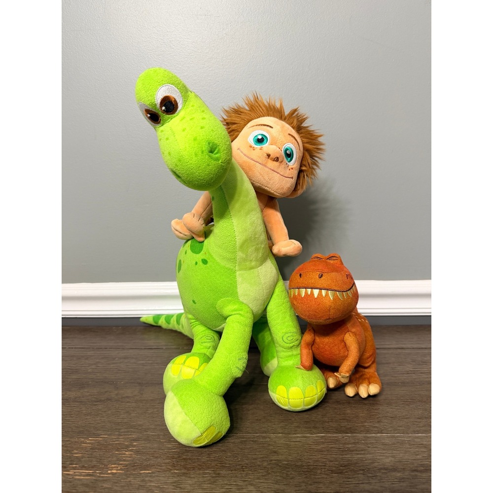 Disney Store Pixar The Good Dinosaur Arlo Spot & T-Rex Stuffed Plush Set